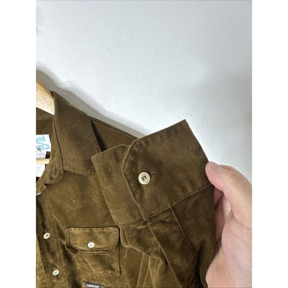 Vintage 90s Y2K Diesel Supershirt Brown Velour Button Up Long Sleeve Italy Men L - Picture 2 of 8